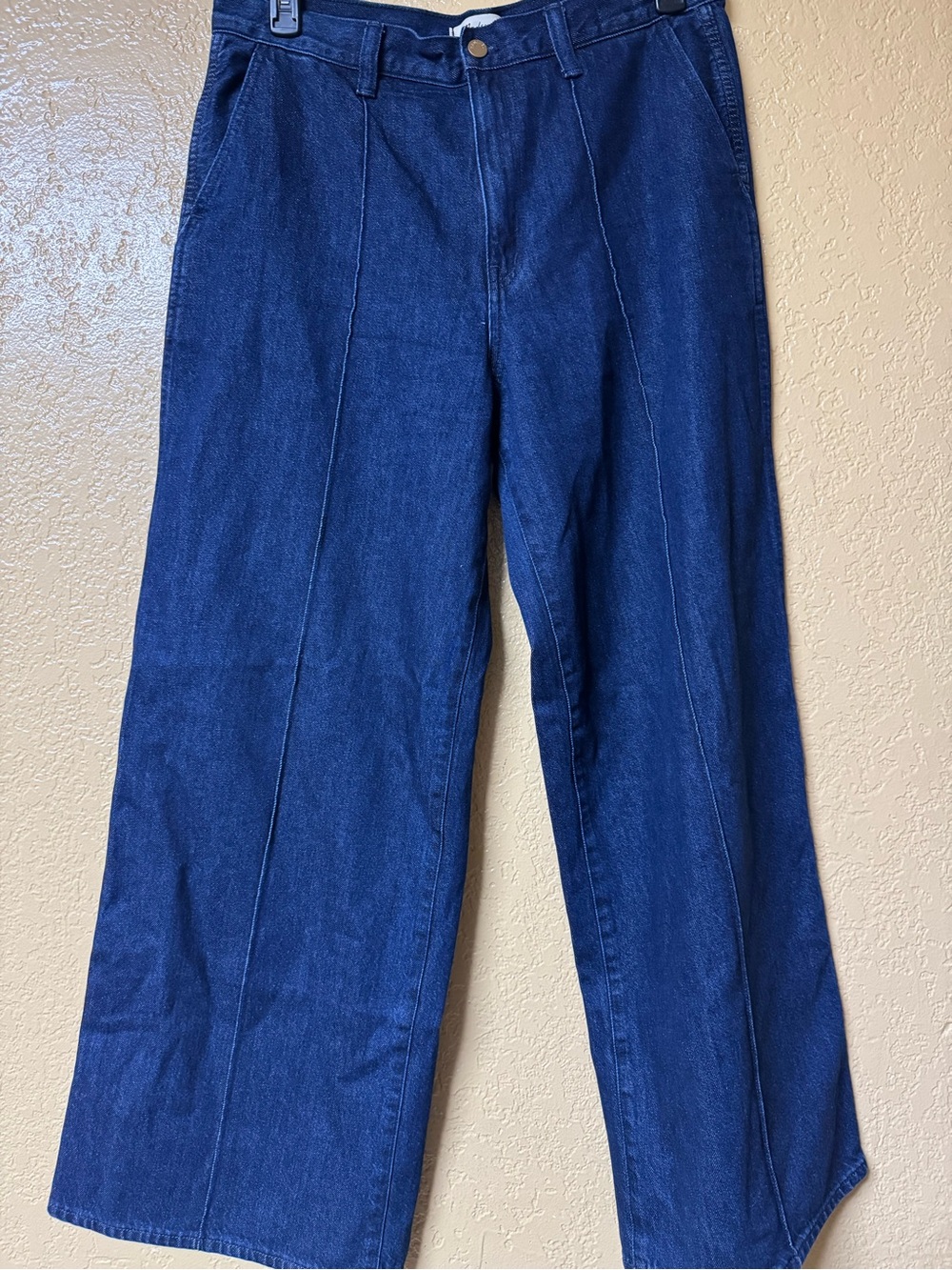Madewell Dark Blue Wide-Leg Jeans with Center Seams